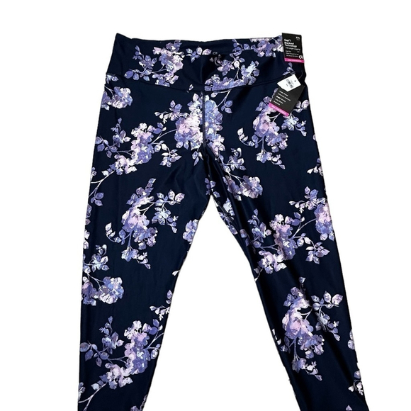 GapFit Blue Floral Printed High Rise Blackout Print 7/8 Active Stretch Leggings - Picture 4 of 11